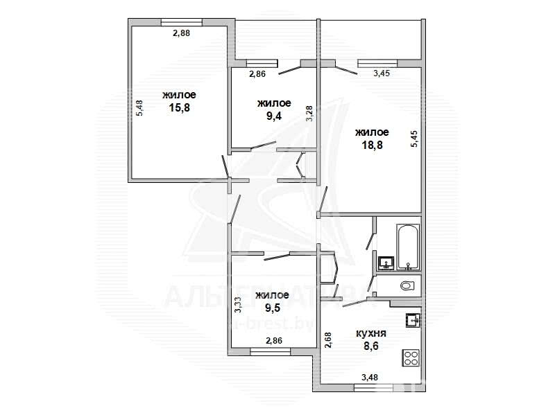 Купить 4-комнатную квартиру в Малорите, , 31000 USD, код: 917061 - фото 4