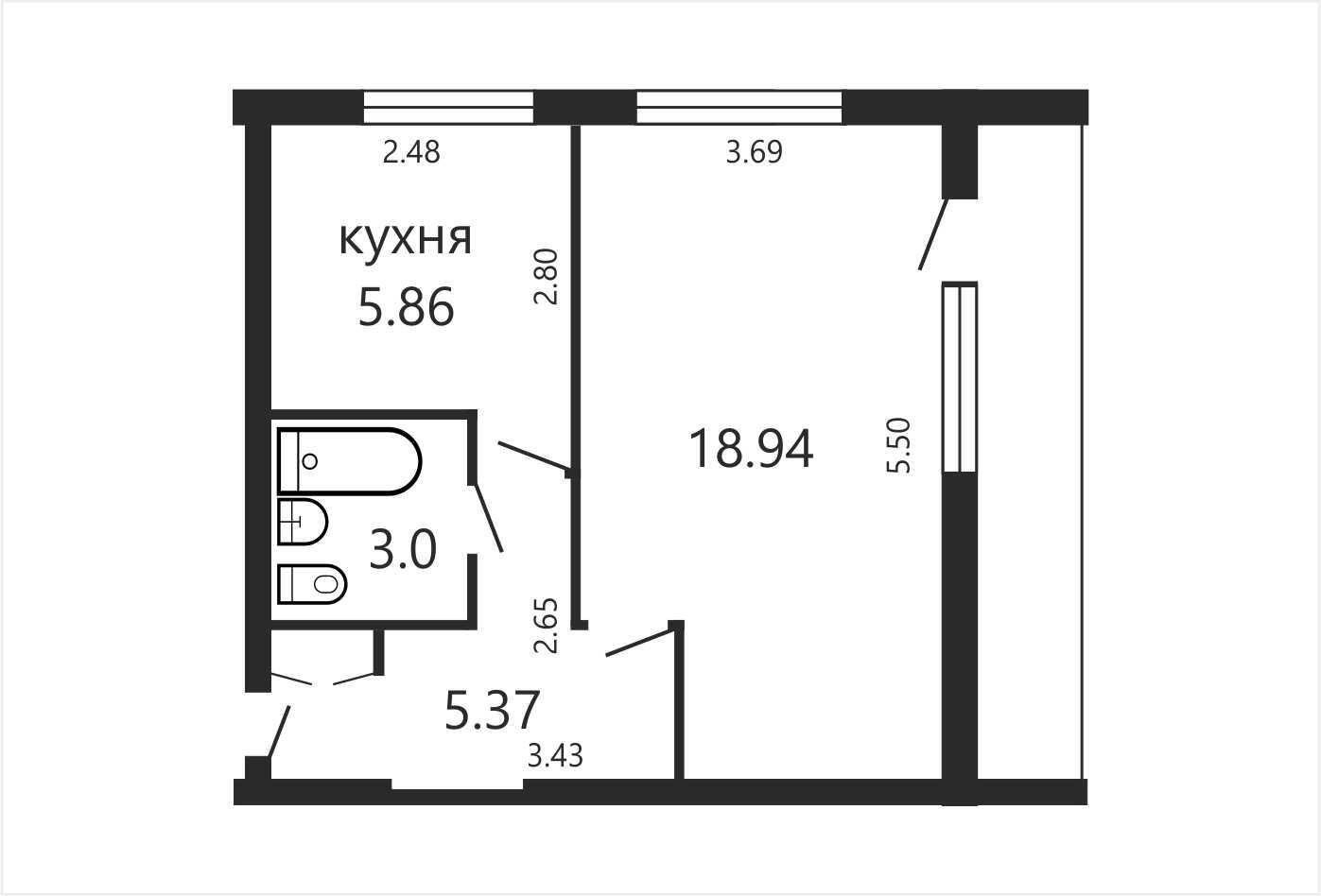 Продажа 1-комнатной квартиры в Минске, пр-т Рокоссовского, д. 162, 50000 USD, код: 1007018 - фото 2