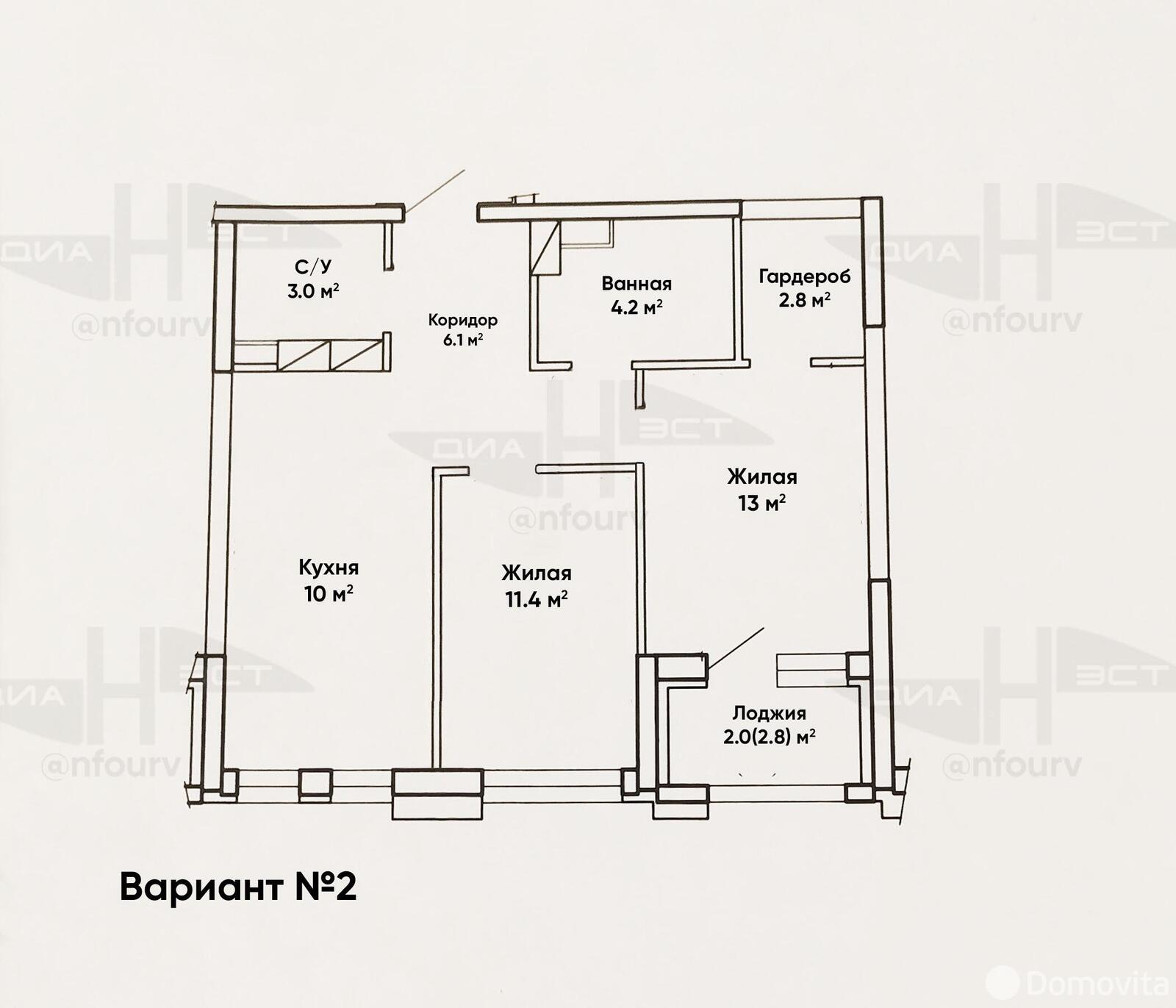 Купить 2-комнатную квартиру в Минске, ул. Цвирко, д. 80, 97900 USD, код: 1063312 - фото 4