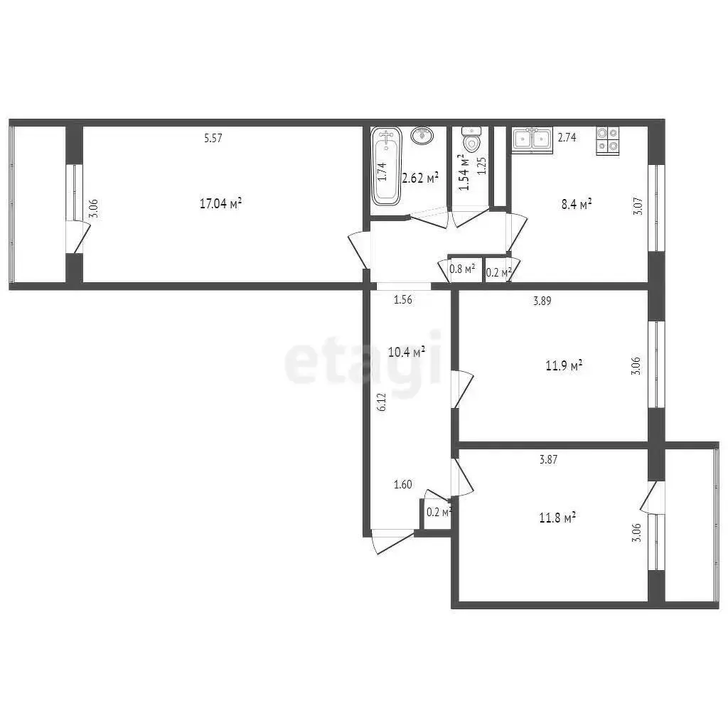 Купить 3-комнатную квартиру в Гомеле, ул. Царикова, д. 46, 44900 USD, код: 1125011 - фото 5