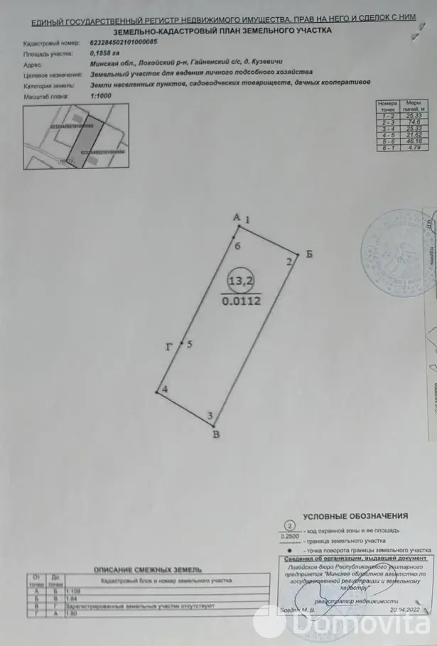 купить участок, Кузевичи, ул. Центральная, д. 61