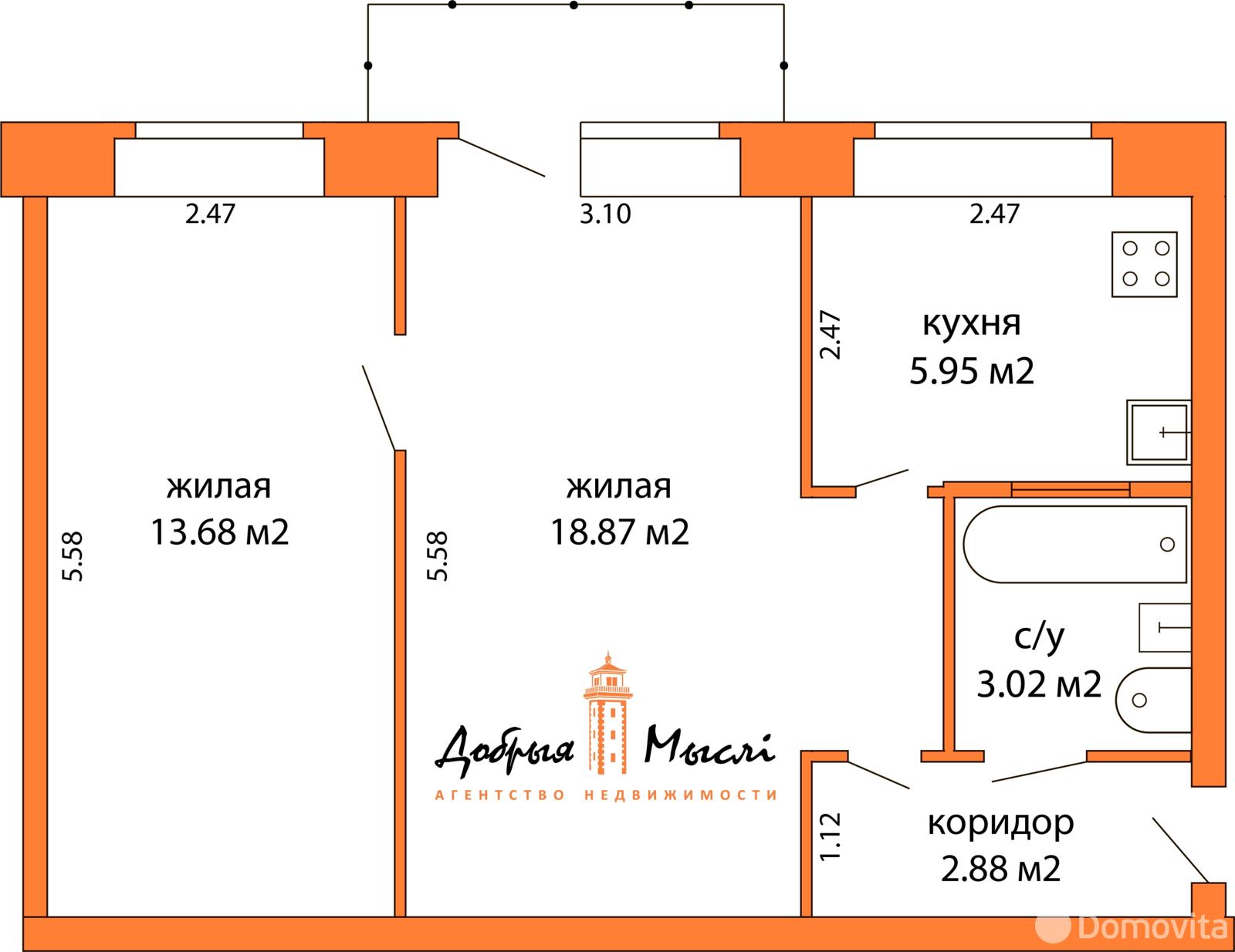Снять 2-комнатную квартиру в Минске, ул. Волгоградская, д. 49, 500USD, код 149855 - фото 21