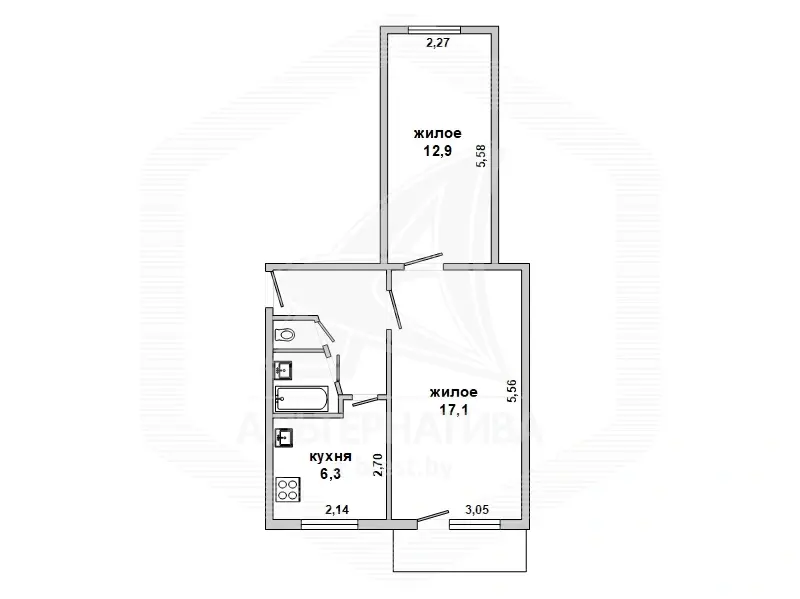 квартира, Брест, ул. Брестских дивизий, стоимость продажи 123 093 р.