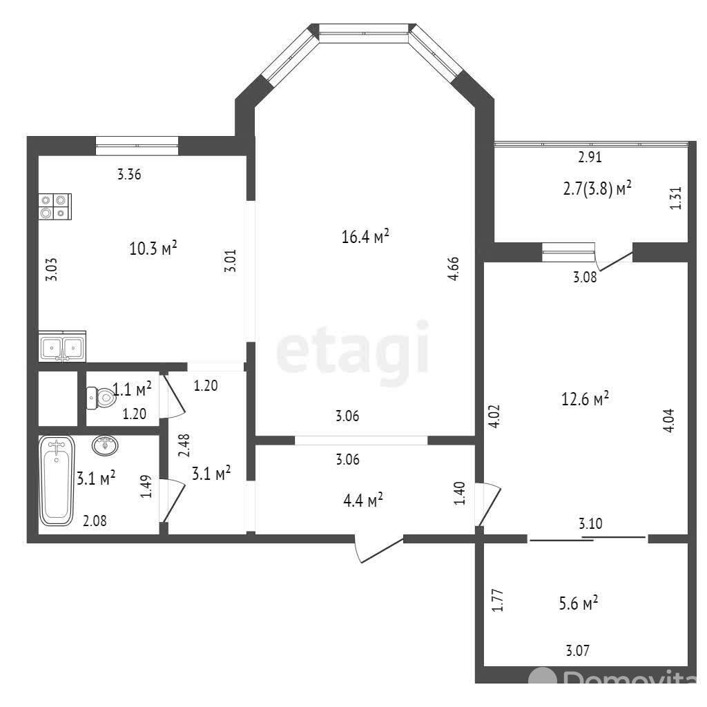 Купить 2-комнатную квартиру в Копище, ул. Братьев Райт, д. 4, 112000 USD, код: 982164 - фото 2