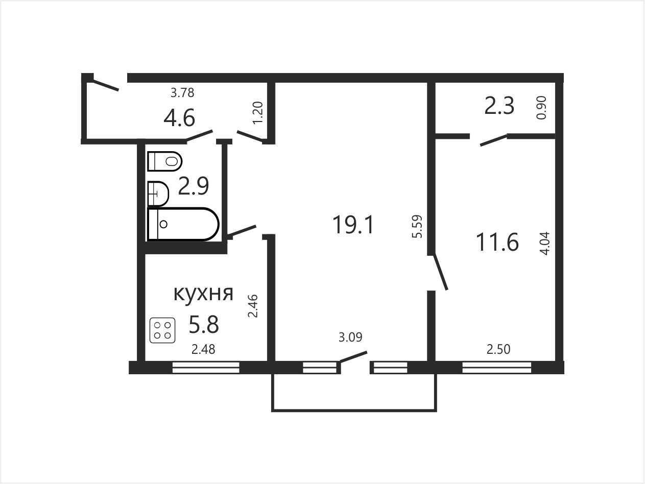 Продажа 2-комнатной квартиры в Минске, ул. Калиновского, д. 41, 51900 USD, код: 1006191 - фото 2