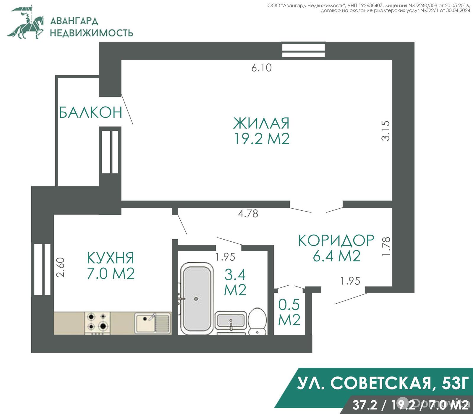 Стоимость продажи квартиры, Радошковичи, ул. Советская, д. 53/Г