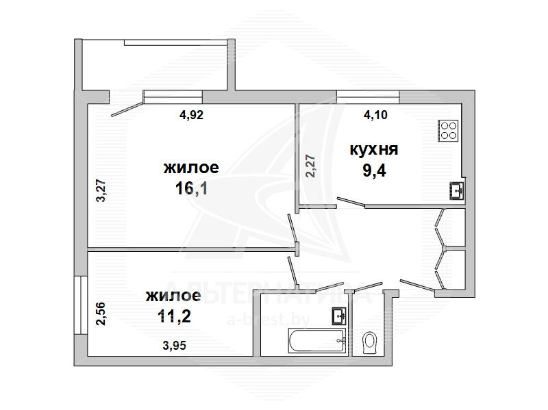 Купить 2-комнатную квартиру в Высоком, , 26800 USD, код: 997787 - фото 6