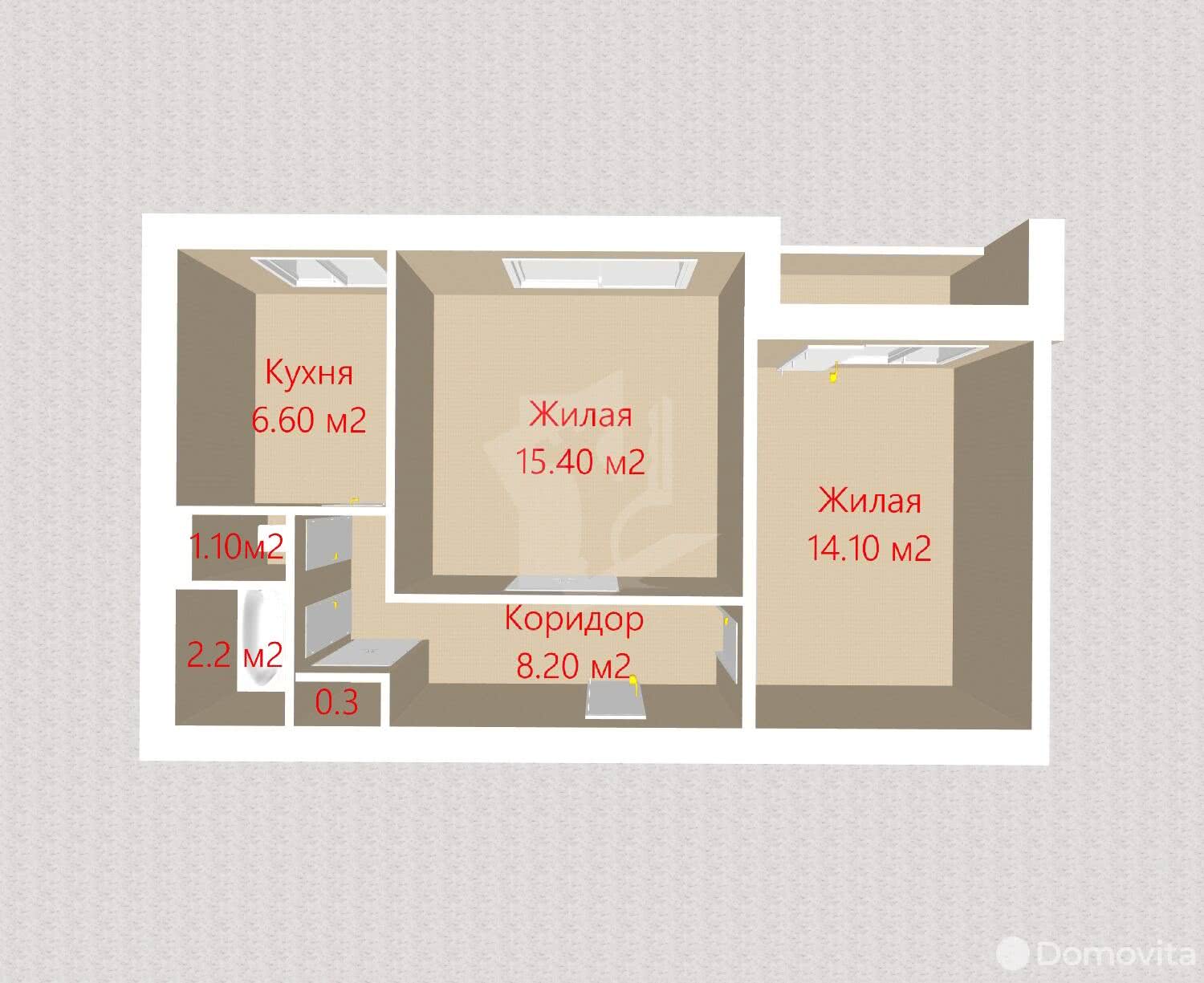 Продажа 2-комнатной квартиры в Фаниполе, ул. Комсомольская, д. 37, 45000 USD, код: 998495 - фото 4