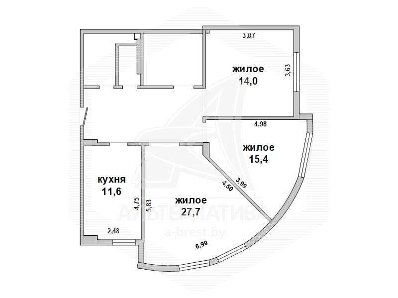 Продажа 3-комнатной квартиры в Бресте, ул. Октябрьской Революции, 87600 USD, код: 978998 - фото 3