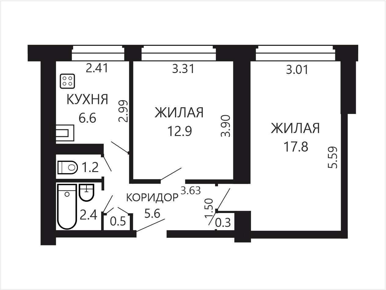 квартира, Минск, ул. Краснослободская, д. 3/1, стоимость продажи 210 503 р.