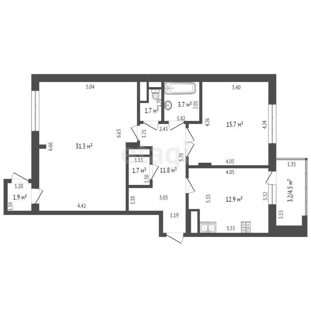 квартира, Минск, ул. Ильянская, д. 12, стоимость продажи 422 487 р.