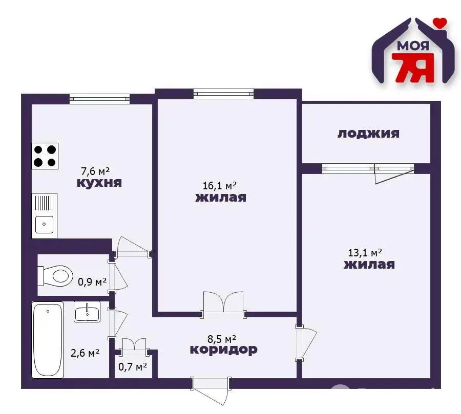 Купить 2-комнатную квартиру в Жодино, пр-т Ленина, д. 16, 46990 USD, код: 1127724 - фото 1