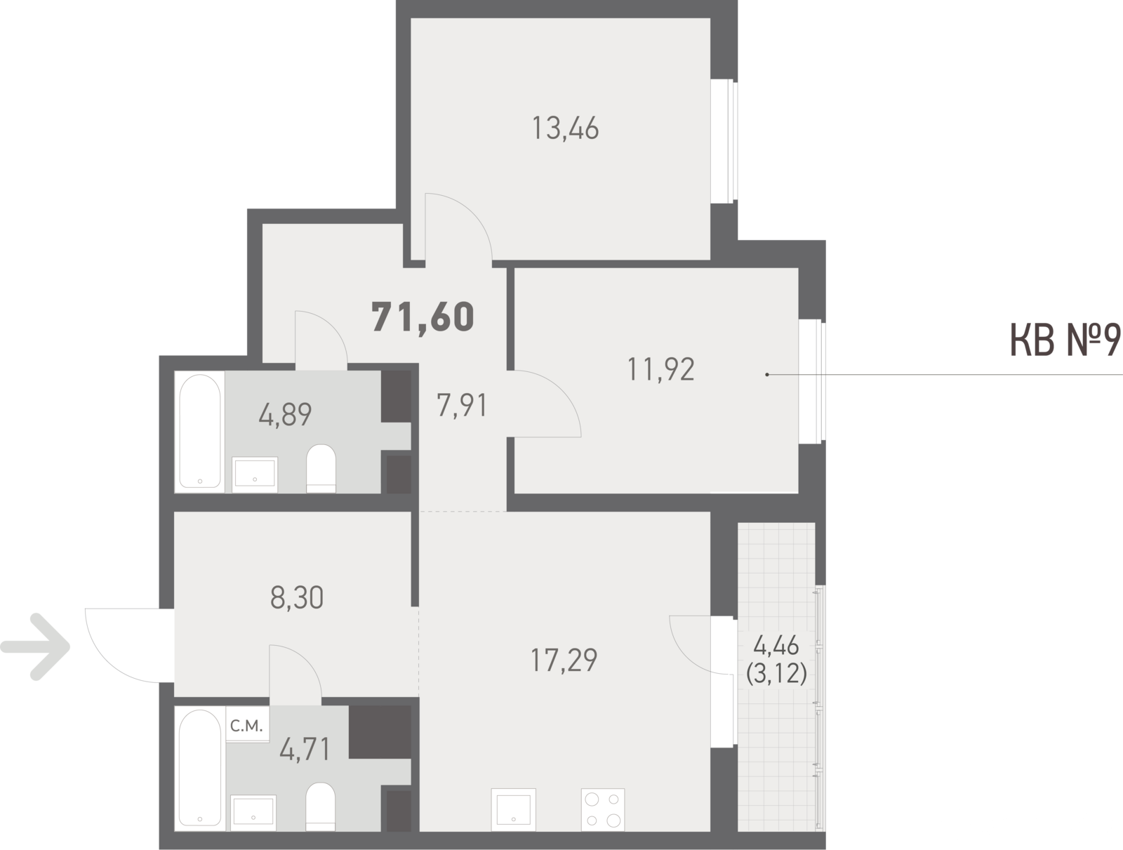 Продажа 3-комнатной квартиры в Копище, ул. Николая Камова, д. 7., 98193 USD, код: 986397 - фото 2