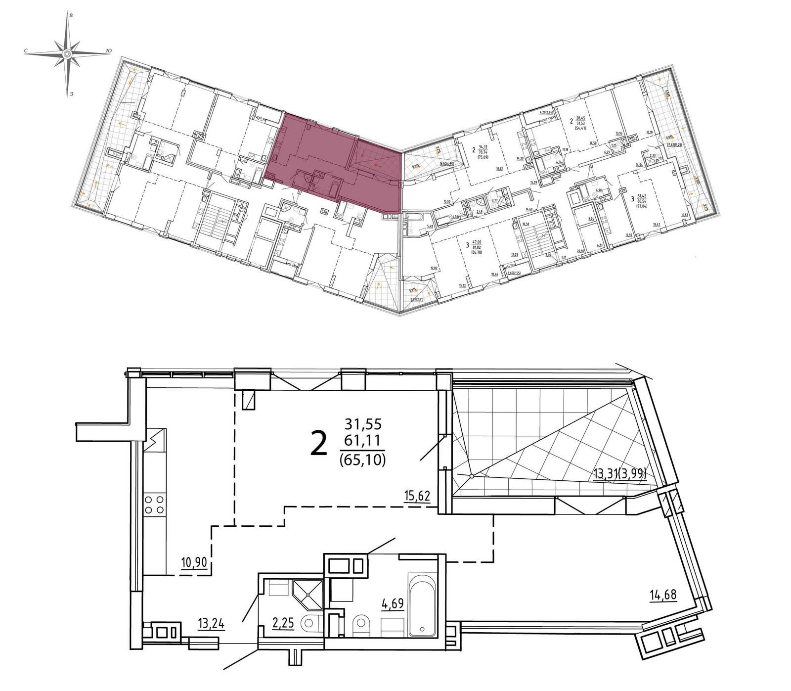 квартира, Минск, ул. Кропоткина, д. 61, стоимость продажи 483 720 р.