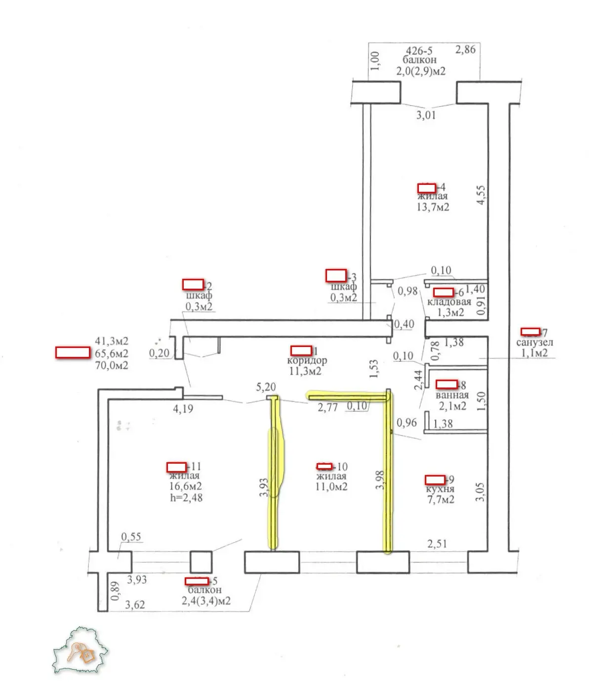 Купить комнату в Гомеле, ул. Кожара, д. 1, цена 27550 BYN, код 7779 - фото 9