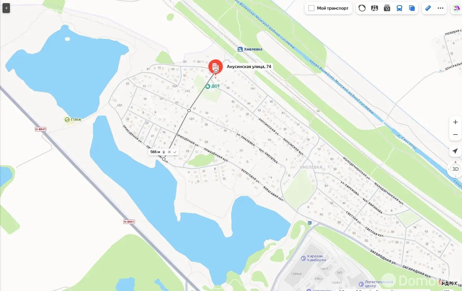 участок, Заславль, ул. Анусинская, д. 74/а 