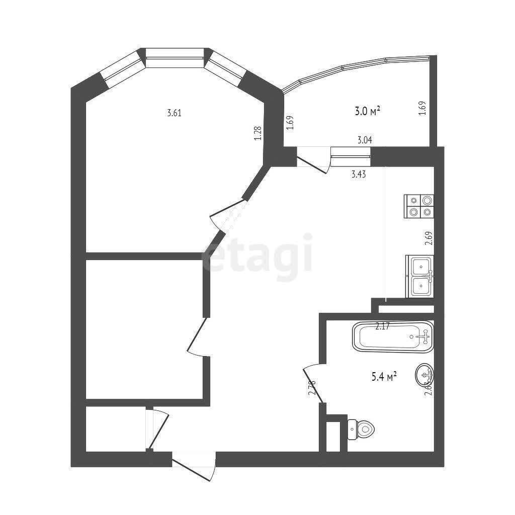 квартира, Минск, ул. Стадионная, д. 9, стоимость продажи 272 765 р.