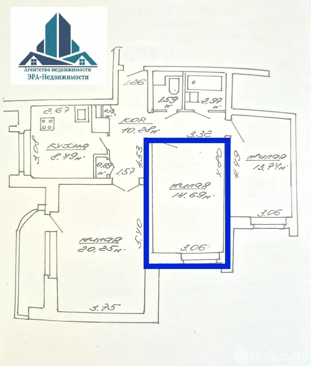 Купить комнату в Минске, ул. Калиновского, д. 54/3, цена 75000 BYN, код 7713 - фото 4