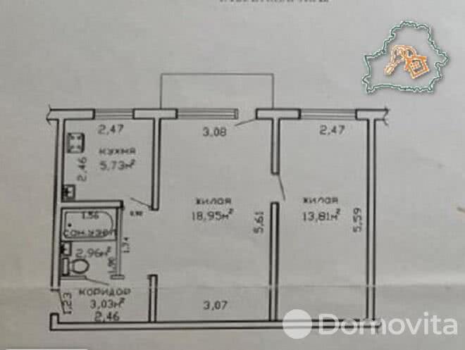 Купить 2-комнатную квартиру в Гомеле, ул. Барыкина, д. 121, 38500 USD, код: 1024933 - фото 2