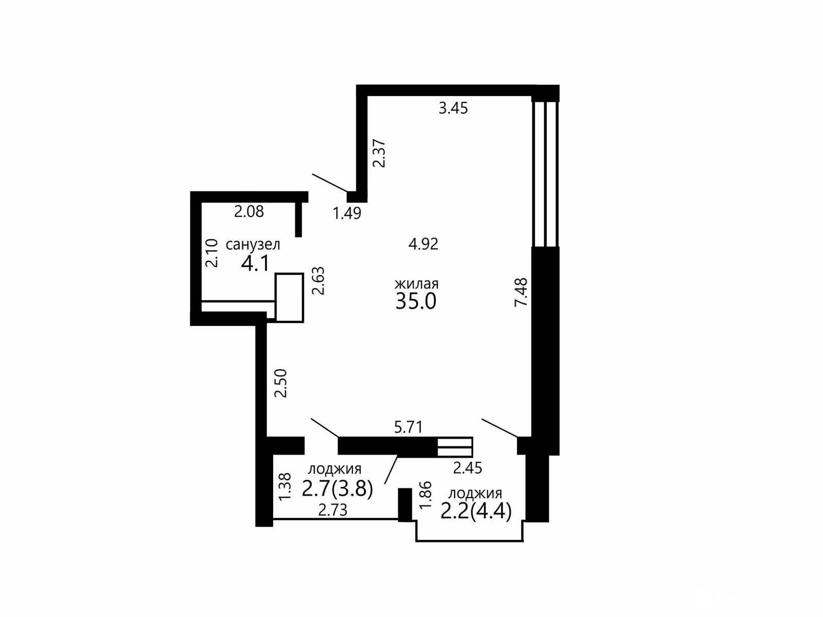 Купить 2-комнатную квартиру в Ратомке, ул. Морской Риф, д. 4, 84950 USD, код: 995466 - фото 2