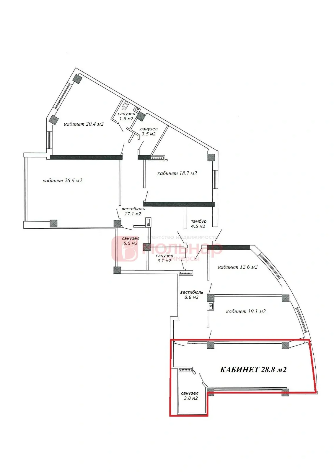 Цена аренды офиса, Минск, ул. Скрыганова, д. 2Б