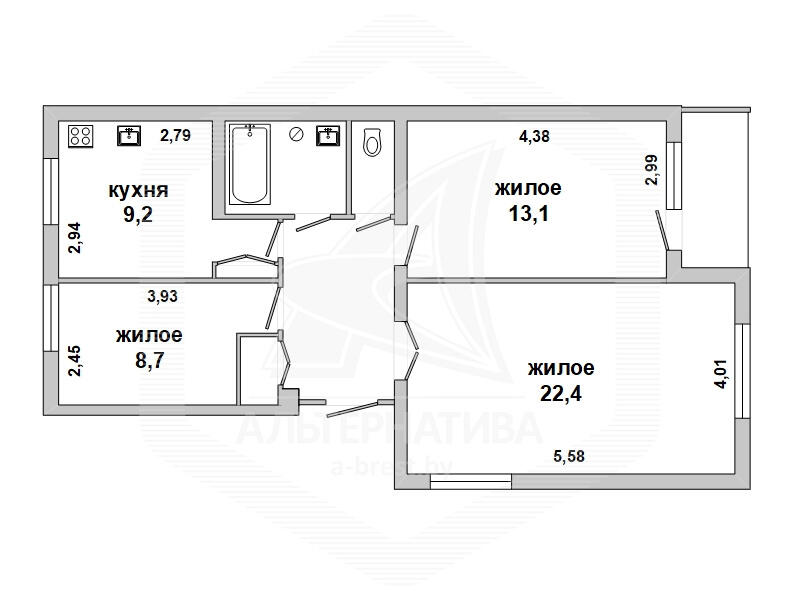 Продажа 3-комнатной квартиры в Больших Пурневичах, , 29000 USD, код: 732425 - фото 2