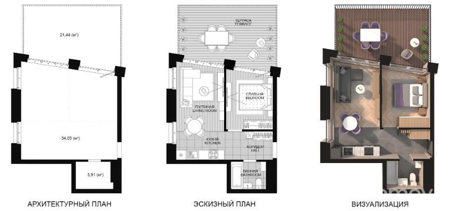 Купить 1-комнатную квартиру в Минске, пр-т Мира, д. 16/38, 59974 EUR, код: 1017945 - фото 3