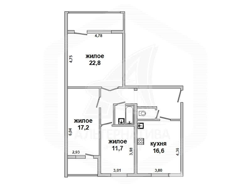Продажа 3-комнатной квартиры в Бресте, ул. Московская, 83000 USD, код: 689428 - фото 2