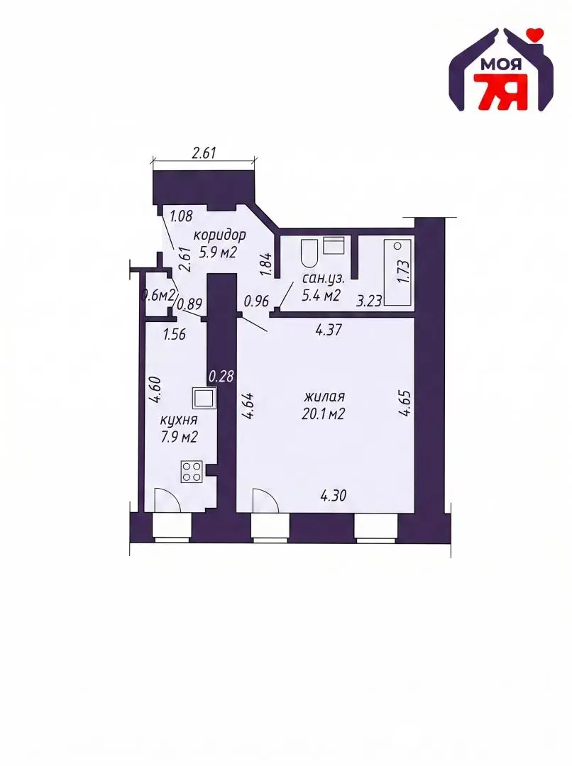 Снять 1-комнатную квартиру в Минске, ул. Интернациональная, д. 13, 1200BYN, код 151125 - фото 24
