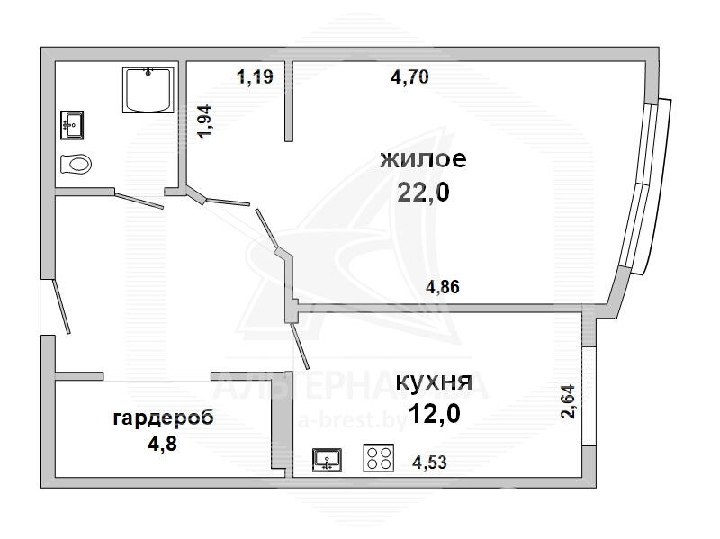 квартира, Брест, ул. Октябрьской Революции 