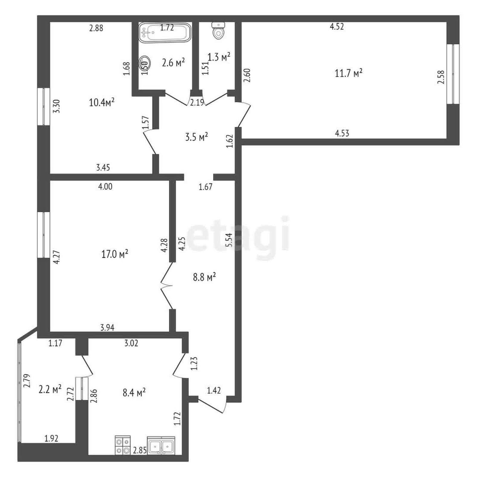Купить 3-комнатную квартиру в Молодечно, ул. Городокская, д. 114, 49500 USD, код: 1016190 - фото 3