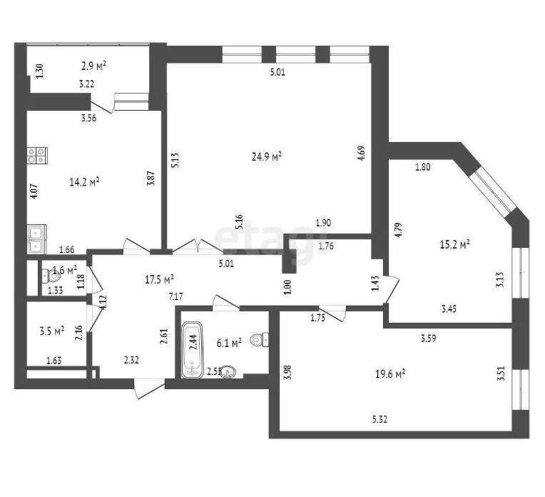 Продажа 3-комнатной квартиры в Минске, ул. Острошицкая, д. 2, 159000 USD, код: 1001027 - фото 2