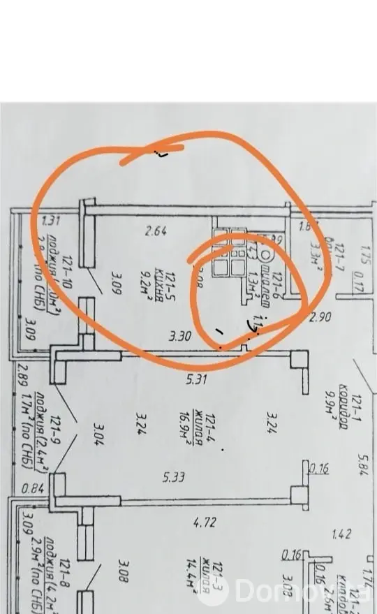 Снять 2-комнатную квартиру в Минске, пр-т Дзержинского, д. 122, 2000BYN, код 151297 - фото 17