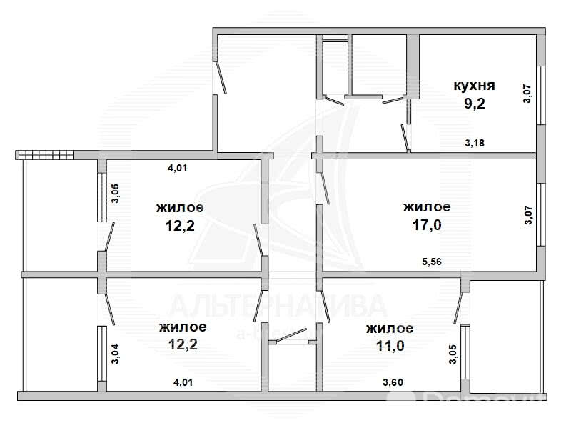 Купить 4-комнатную квартиру в Бресте, ул. Волгоградская, 59500 USD, код: 748683 - фото 2