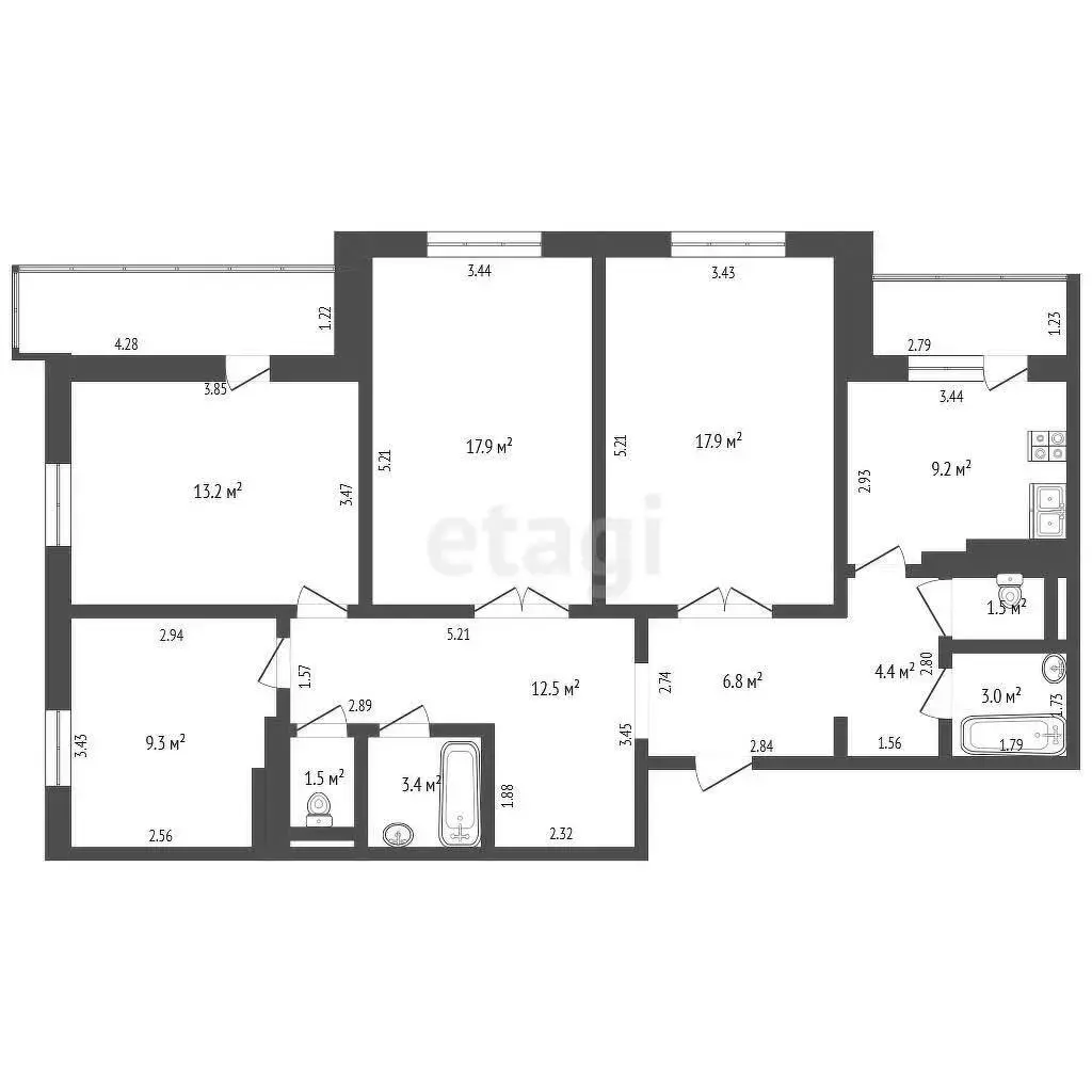 Купить 4-комнатную квартиру в Минске, ул. Парниковая, д. 13, 150000 USD, код: 1118796 - фото 3