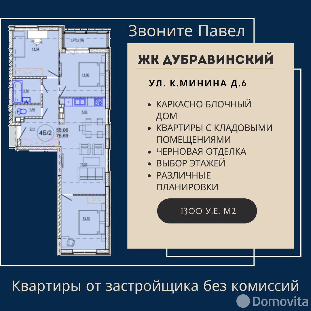 Цена продажи квартиры, Минск, ул. Кузьмы Минина, д. 6