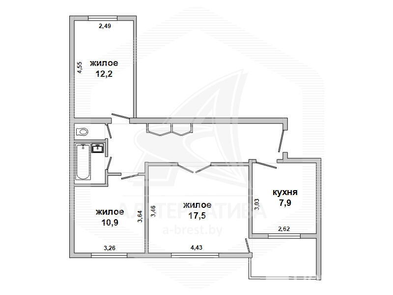 квартира, Малорита, , стоимость продажи 84 337 р.