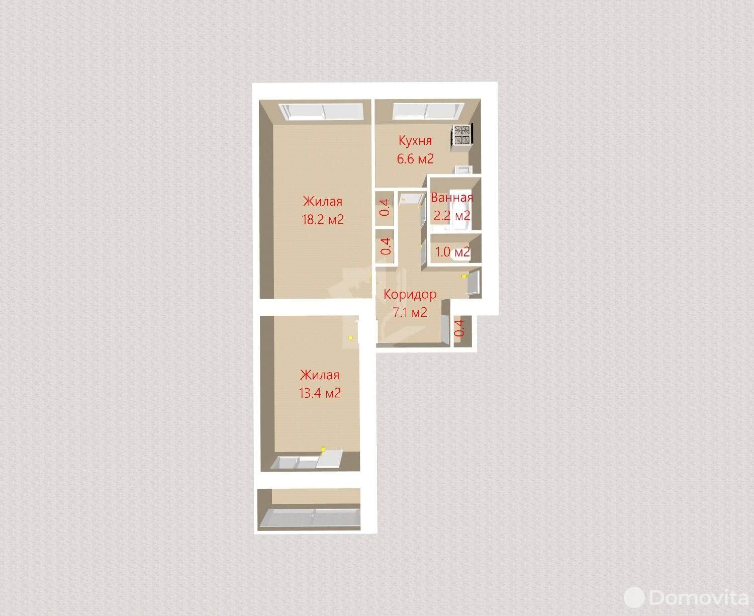 Купить 2-комнатную квартиру в Минске, ул. Киселева, д. 34, 69900 USD, код: 998492 - фото 3