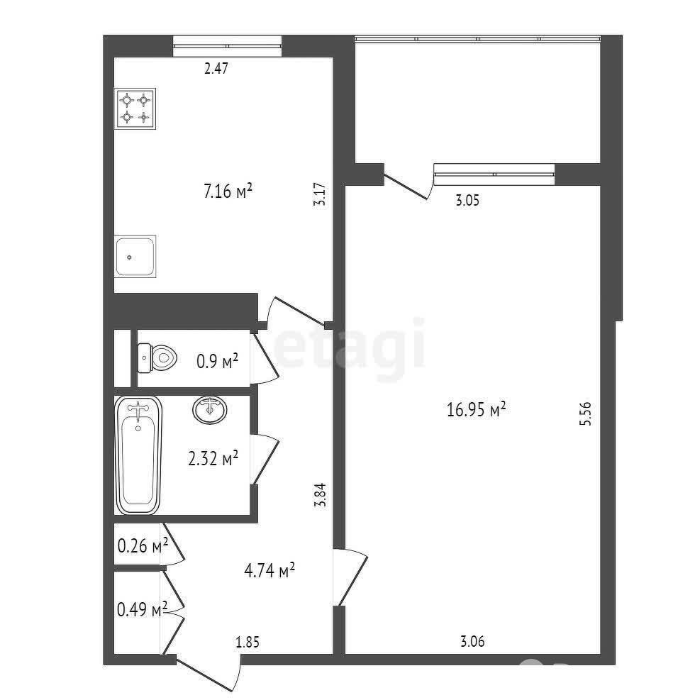 Купить 1-комнатную квартиру в Минске, ул. Алтайская, д. 64/1, 44500 USD, код: 1016429 - фото 1