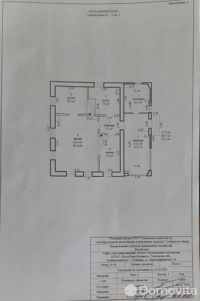 Продать 1-этажный дом в Хойниках, Гомельская область ул. Красноармейская, д. 26, 15000USD, код 636288 - фото 1