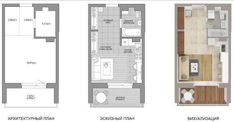 Продажа 1-комнатной квартиры в Минске, пр-т Мира, д. 28/3, 46170 EUR, код: 1024647 - фото 1