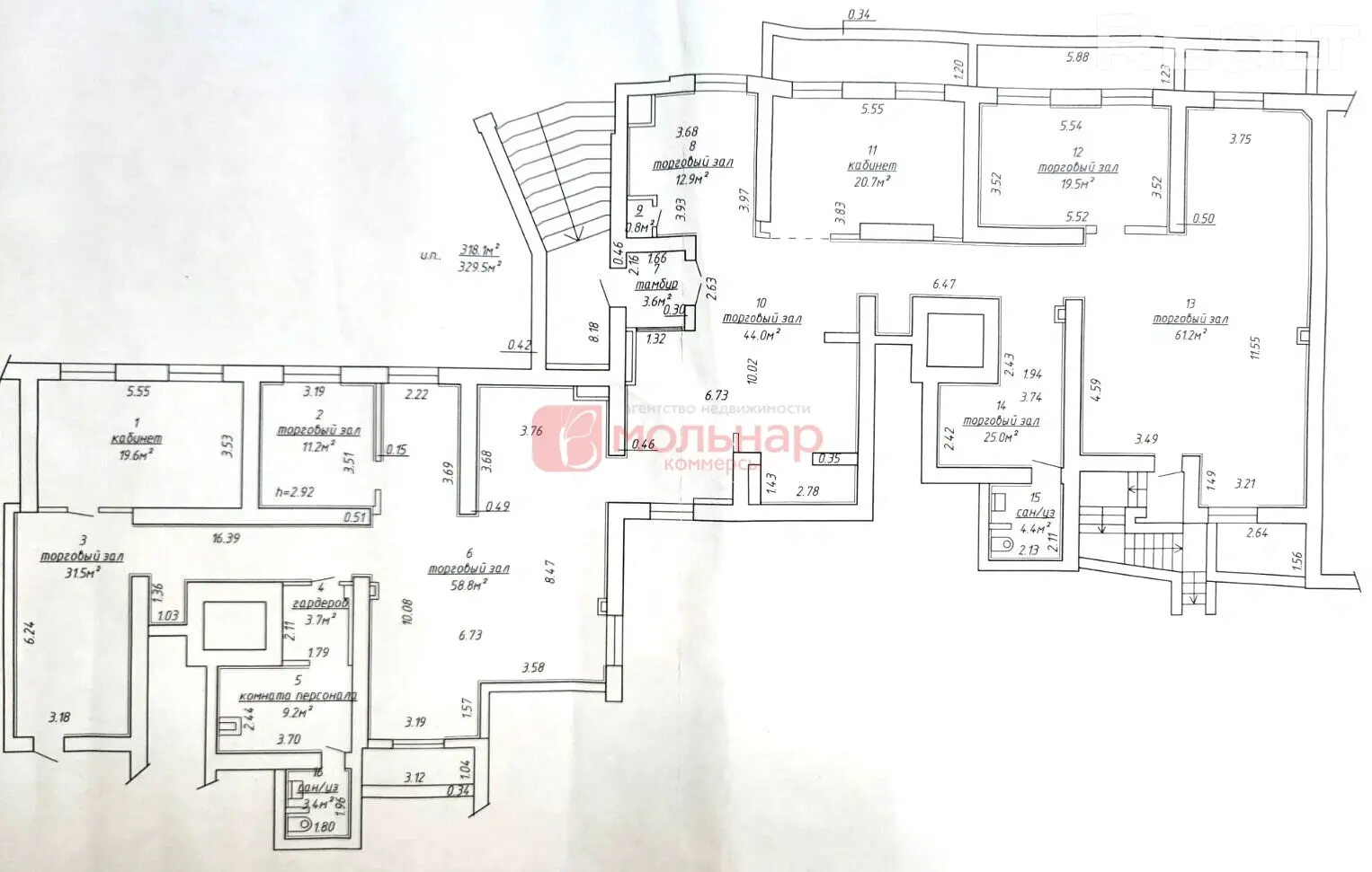 Снять торговое помещение на ул. Восточная, д. 39 в Минске, 2306EUR, код 967640 - фото 17