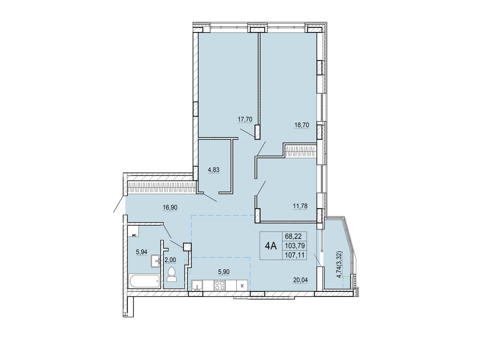 Продажа 4-комнатной квартиры в Минске, ул. Нововиленская, д. 53, 147811 USD, код: 1004855 - фото 1