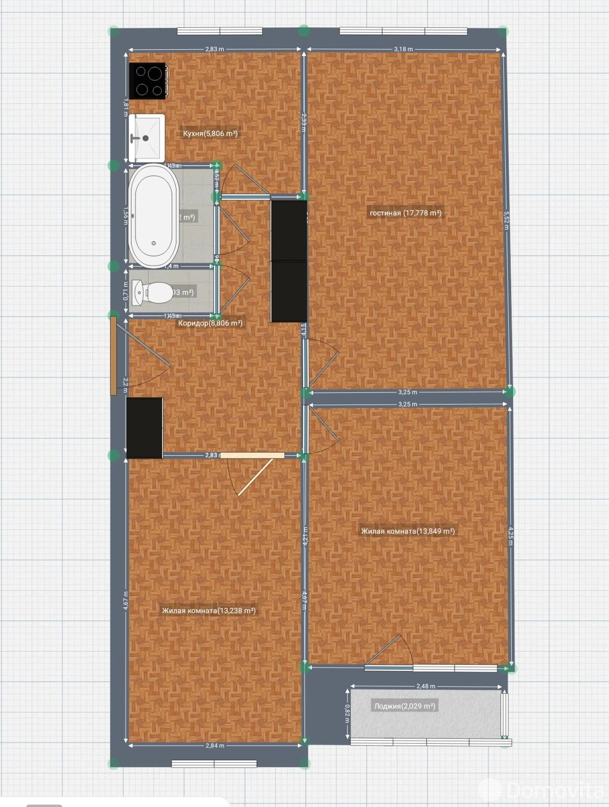 Продажа 3-комнатной квартиры в Молодечно, ул. Якуба Ясинского, д. 9, 50000 USD, код: 1114499 - фото 1