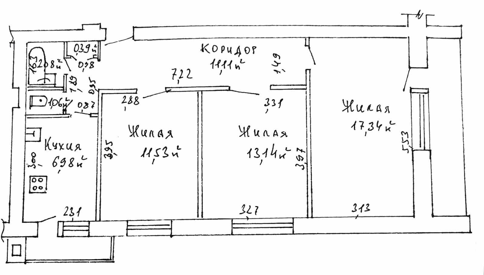 квартира, Гомель, ул. Курчатова, д. 9, стоимость продажи 147 407 р.