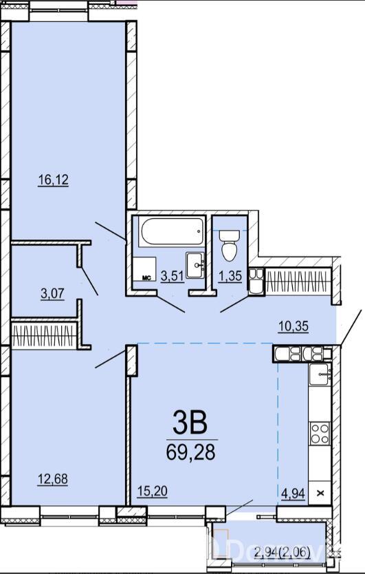 Купить 3-комнатную квартиру в Минске, ул. Нововиленская, д. 9/2, 148259 USD, код: 1092554 - фото 3