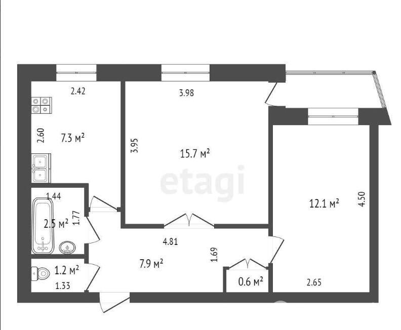 Купить 2-комнатную квартиру в Михановичах, ул. Советская, д. 11, 43000 USD, код: 1033544 - фото 3