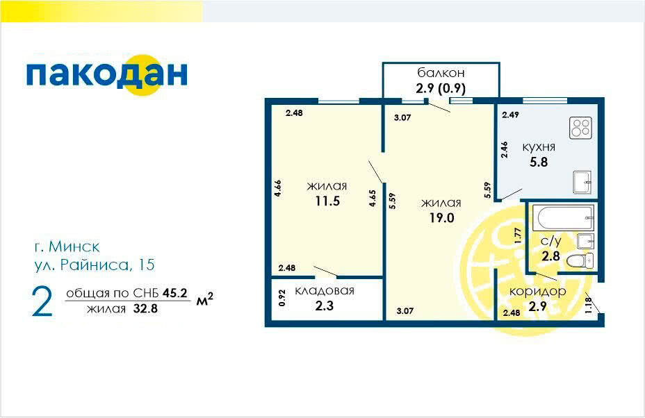 Цена продажи квартиры, Минск, ул. Яна Райниса, д. 15