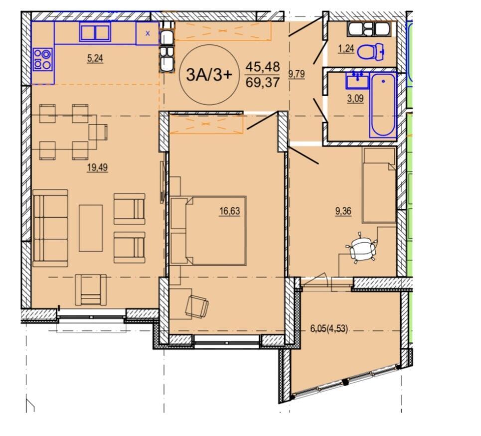 Продажа 3-комнатной квартиры в Минске, ул. Кузьмы Минина, д. 6, 92262 USD, код: 1070744 - фото 1