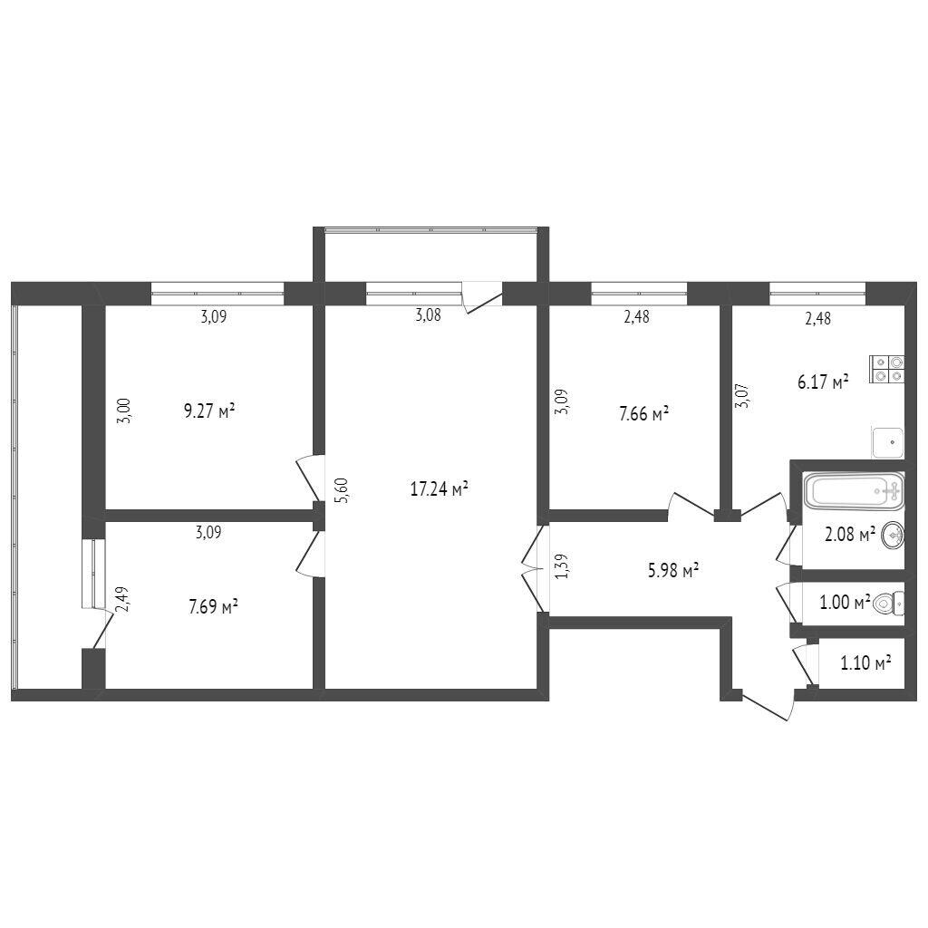 Купить 4-комнатную квартиру в Минске, пр-т Рокоссовского, д. 7, 69500 USD, код: 992147 - фото 3